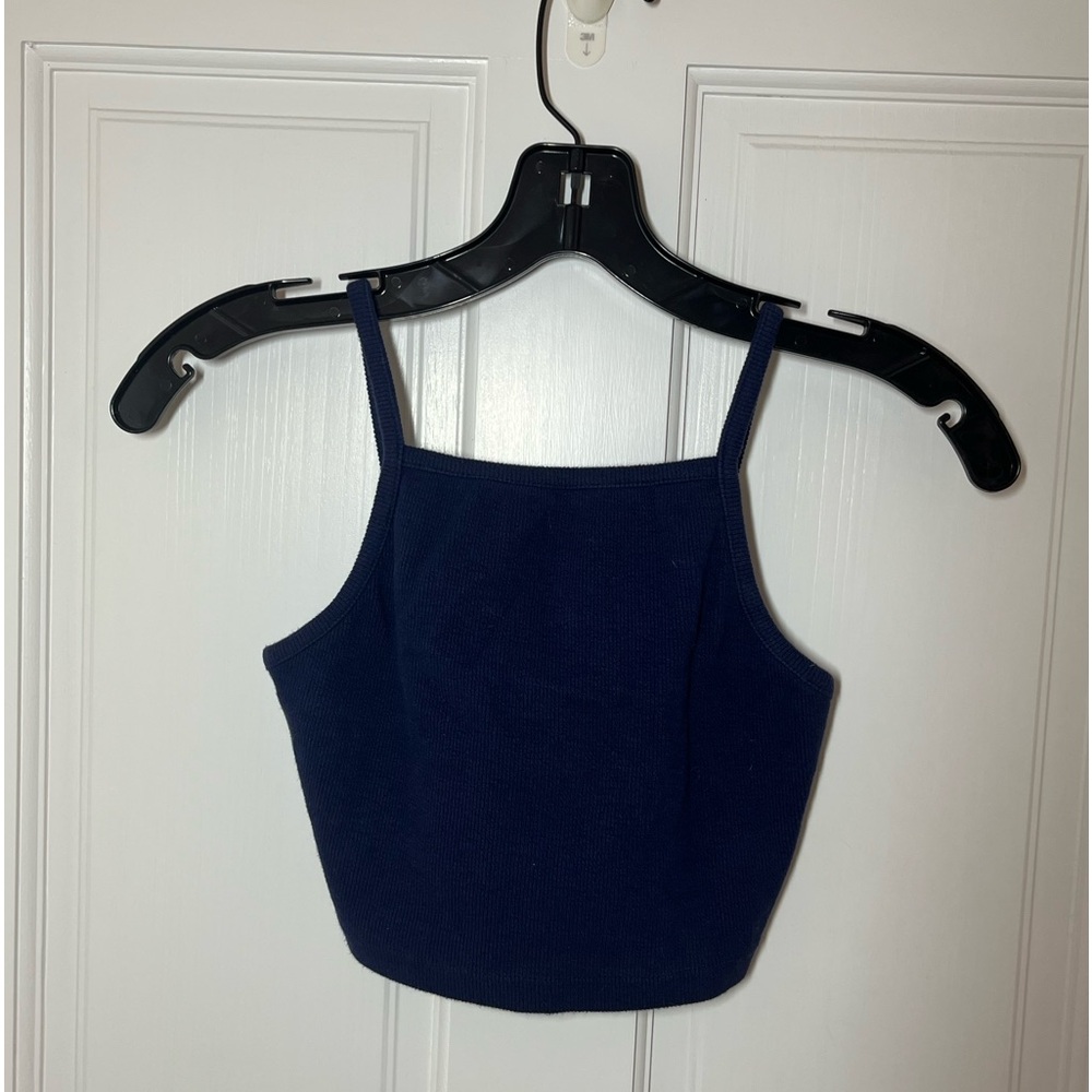 Rib-Knit Cropped Cami Tank Top